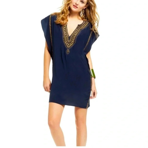 Calypso St. Barth Dresses & Skirts - Calypso St. Barths embellished Silk Dress size small